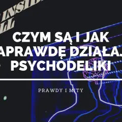 Czym są i jak naprawdę działają psychodeliki? Grafika przedstawia schematyczne sylwetki ludzi i mózg, sugerując eksplorację umysłu.