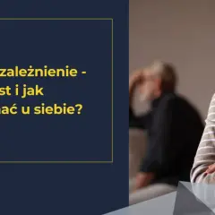 Kobieta zamyślona, obok tekst o współuzależnieniu. Czy to Twój problem?