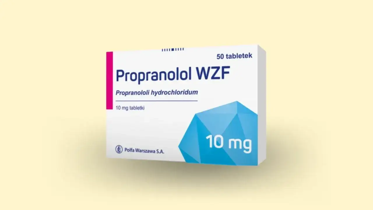 Opakowanie leku Propranolol WZF 10 mg, który może pomóc w łagodzeniu objawów nerwicy.