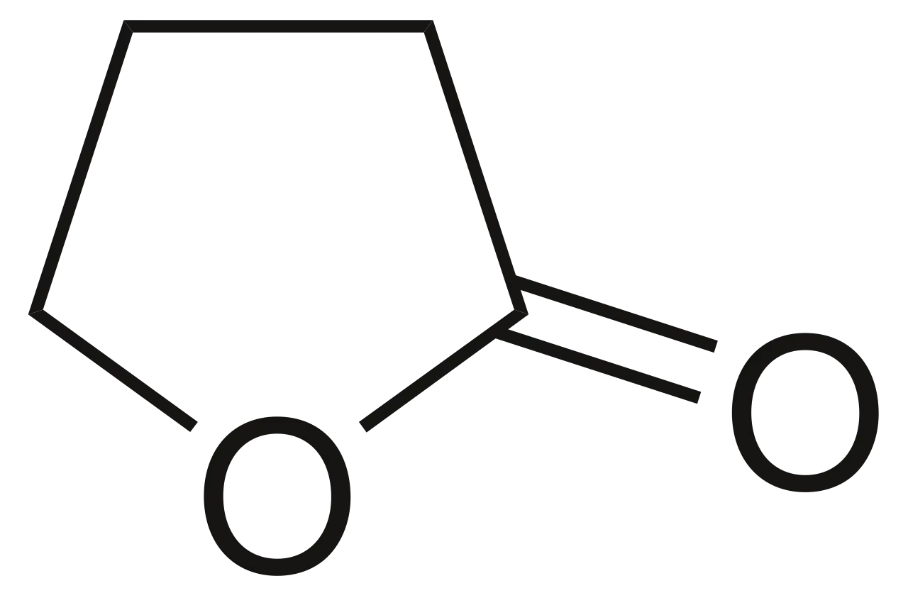 Struktura chemiczna gamma-butyrolaktonu (gbl).